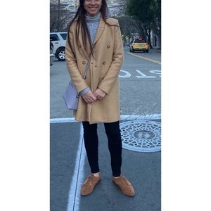 Zara Camel Wool-blend Coat